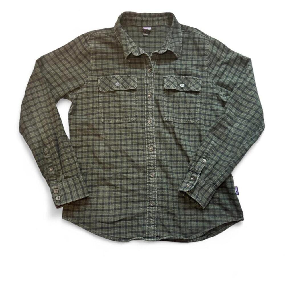 Patagonia VTG 2010s Men’s Green Black 90s Grunge Indie LS Flannel — MEDIUM